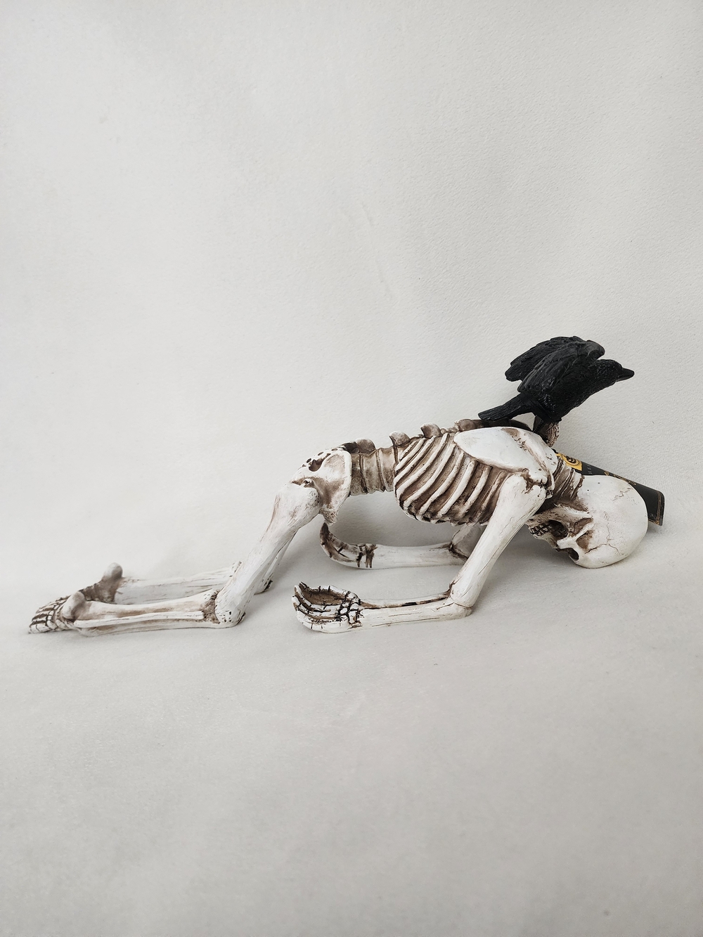 HALLOWEEN SKELETON BEING CARRIED OFF BY A VAMPIRE BAT